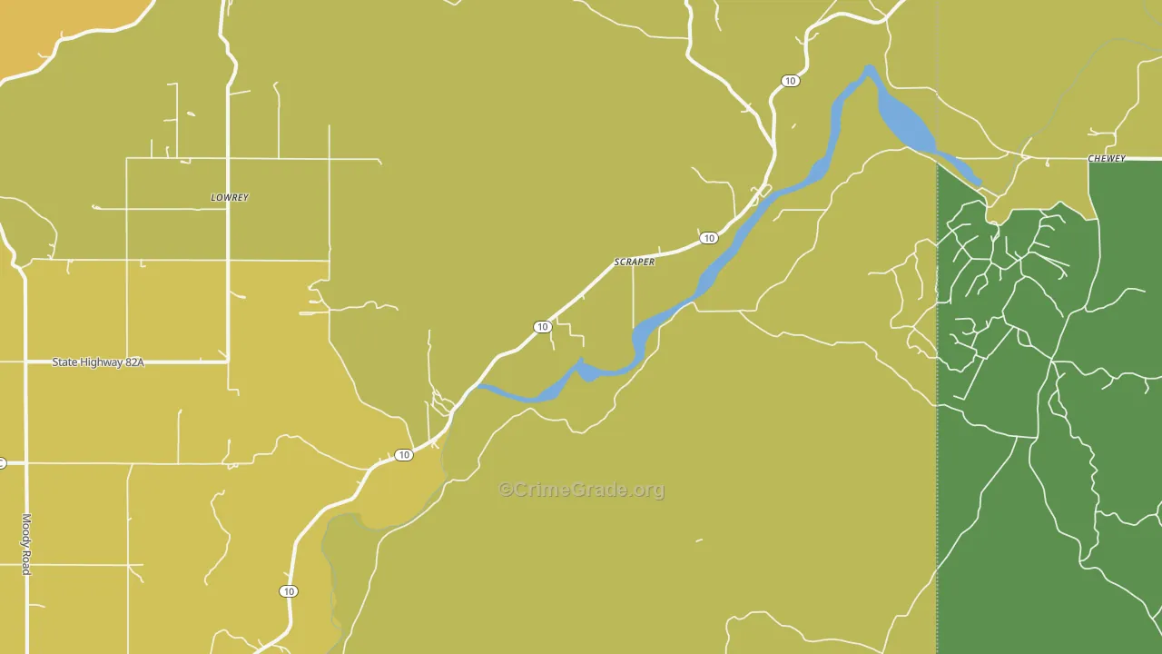 Scraper, OK Map of Vehicle Theft Rates