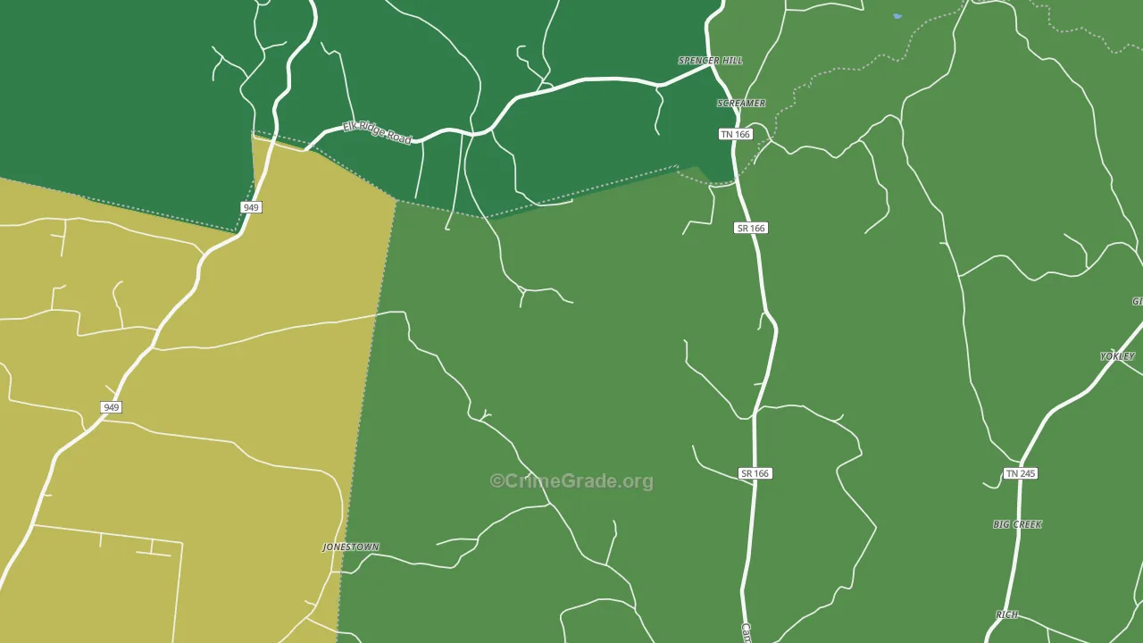 Screamer, TN Map of Vehicle Theft Rates