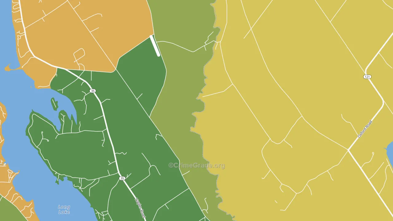 Scribners Mill, ME Map of Vehicle Theft Rates