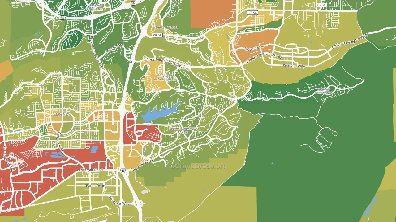 Scripps Ranch, San Diego, CA Map of Vehicle Theft Rates