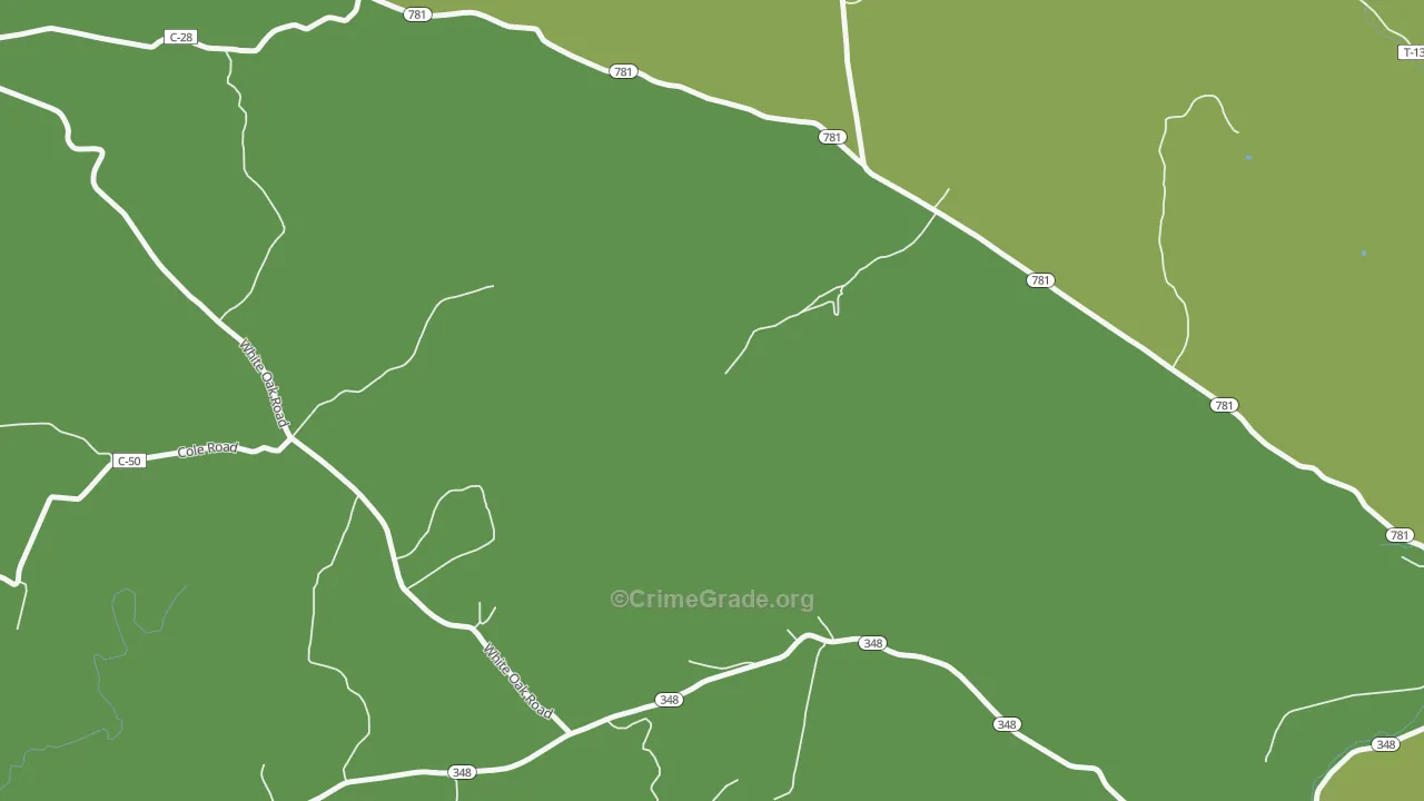 Scrub Ridge, OH Map of Vehicle Theft Rates