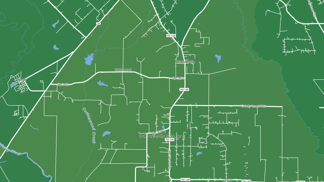 Scurry, TX Map of Vehicle Theft Rates