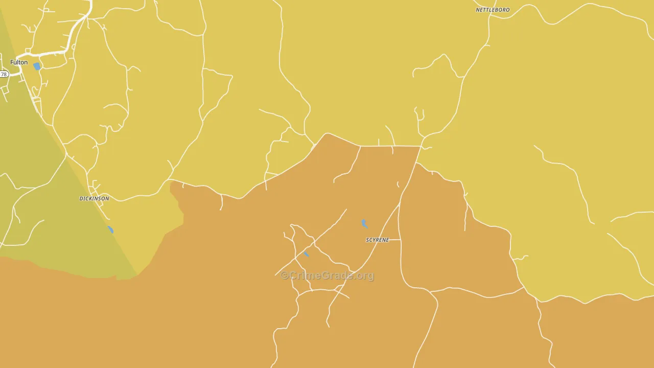 Scyrene, AL Map of Vehicle Theft Rates