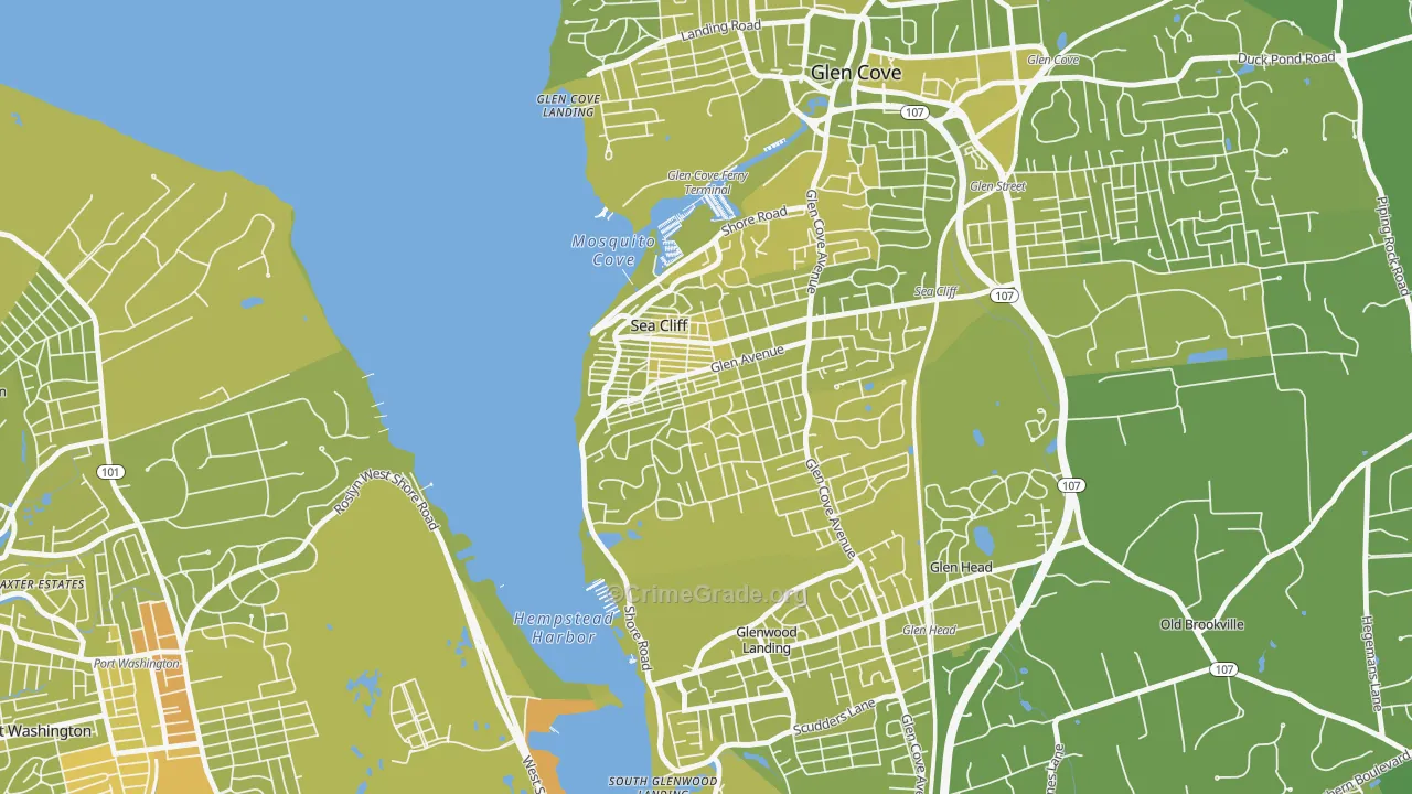 Sea Cliff, NY Map of Vehicle Theft Rates
