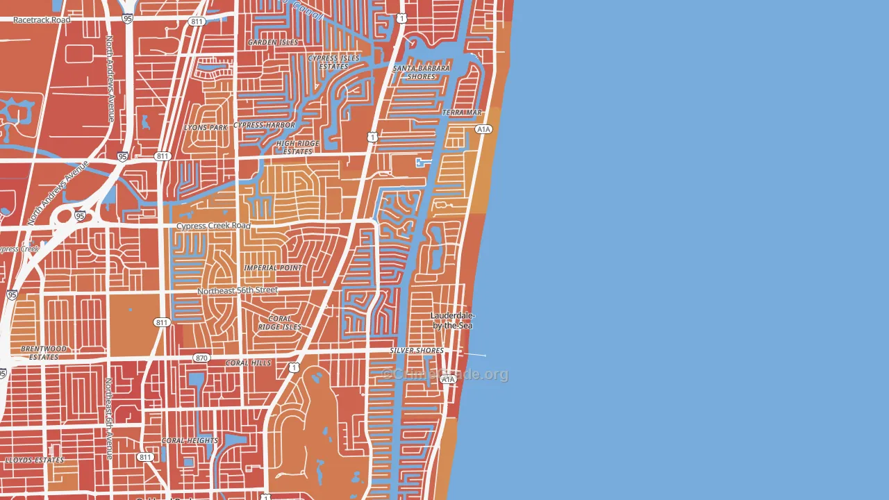 Sea Ranch Lakes, FL Map of Vehicle Theft Rates