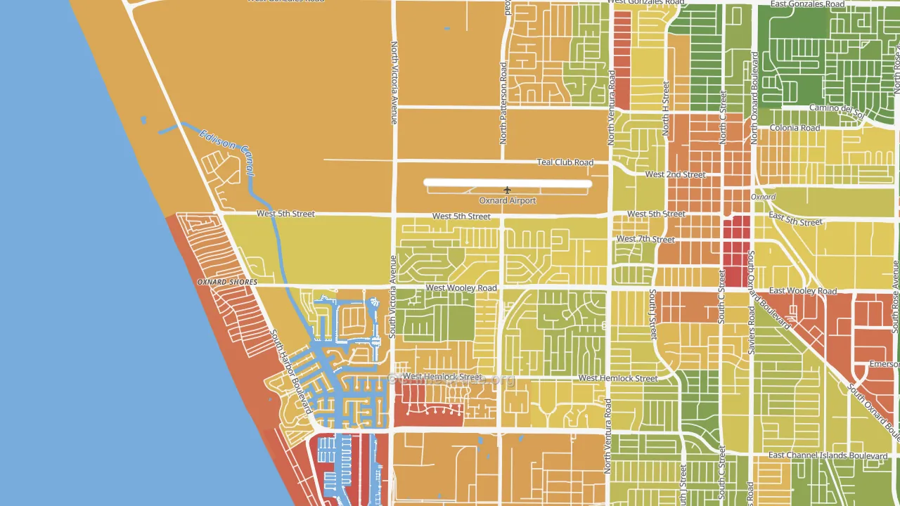 Sea View Estates, Oxnard, CA Map of Vehicle Theft Rates