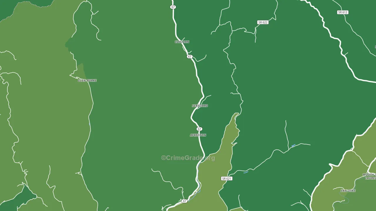 Seaboard, VA Map of Vehicle Theft Rates