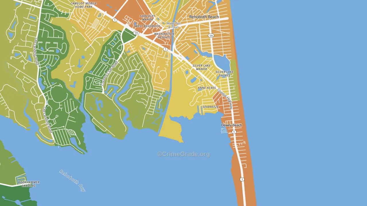 Seabreeze, DE Map of Vehicle Theft Rates