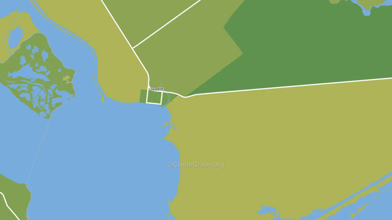 Seadrift, TX Map of Vehicle Theft Rates