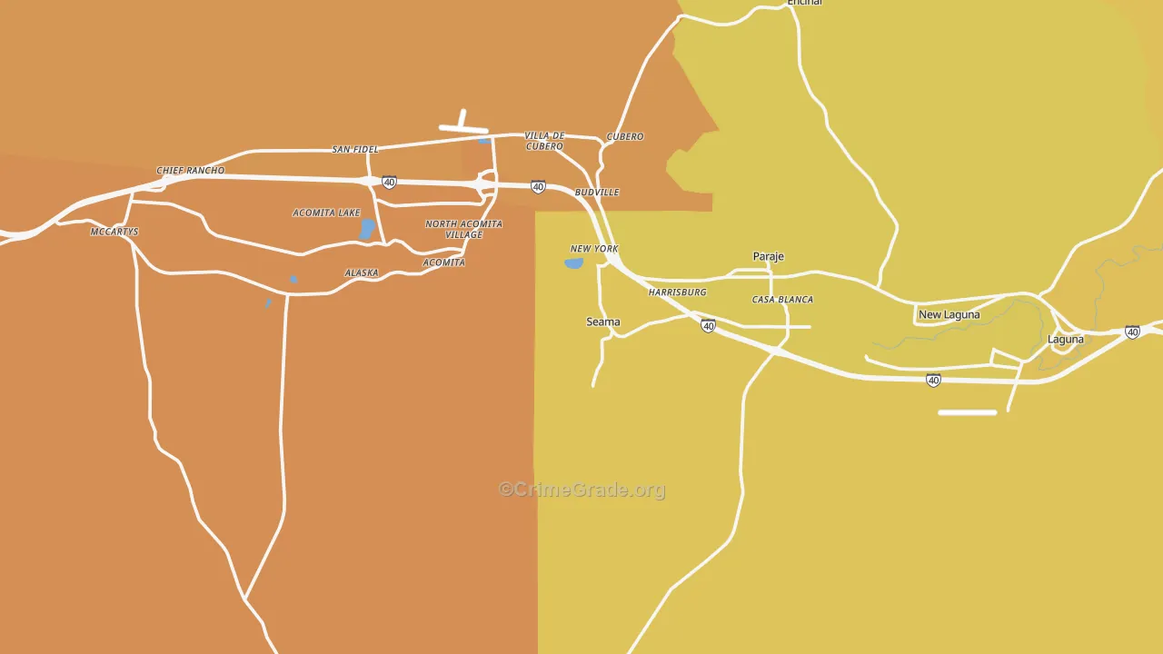 Seama, NM Map of Vehicle Theft Rates