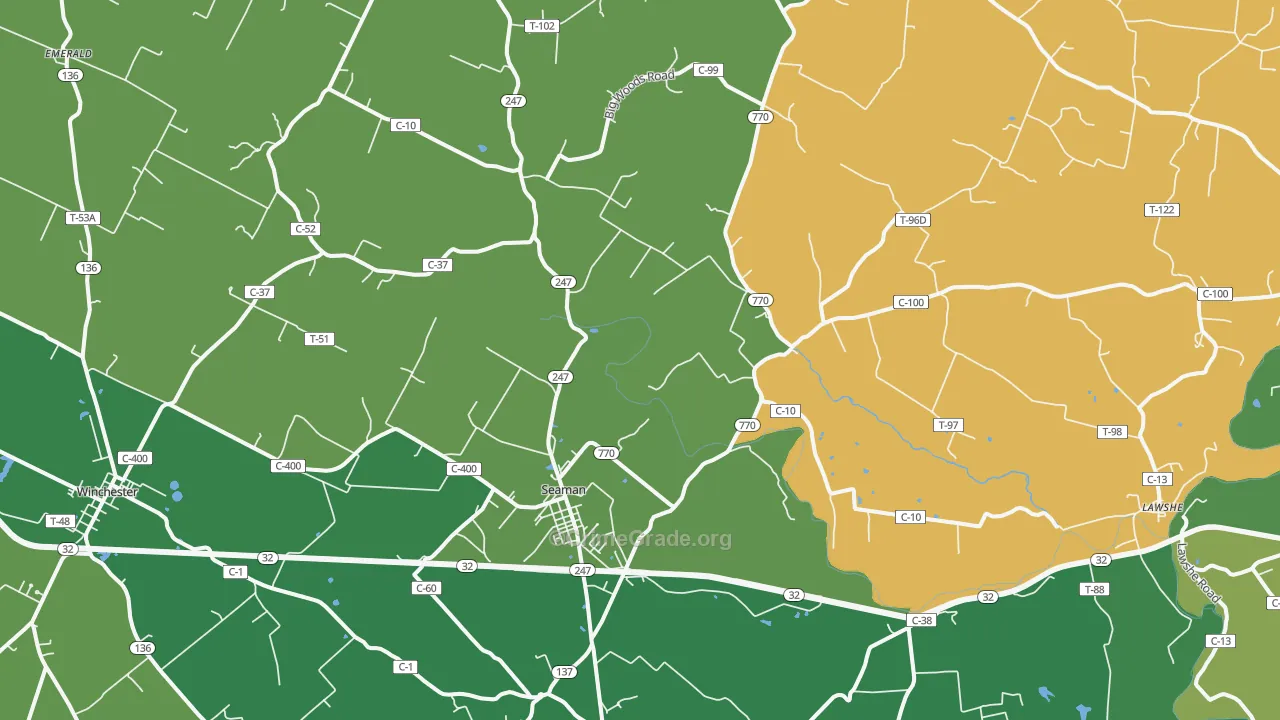 Seaman, OH Map of Vehicle Theft Rates