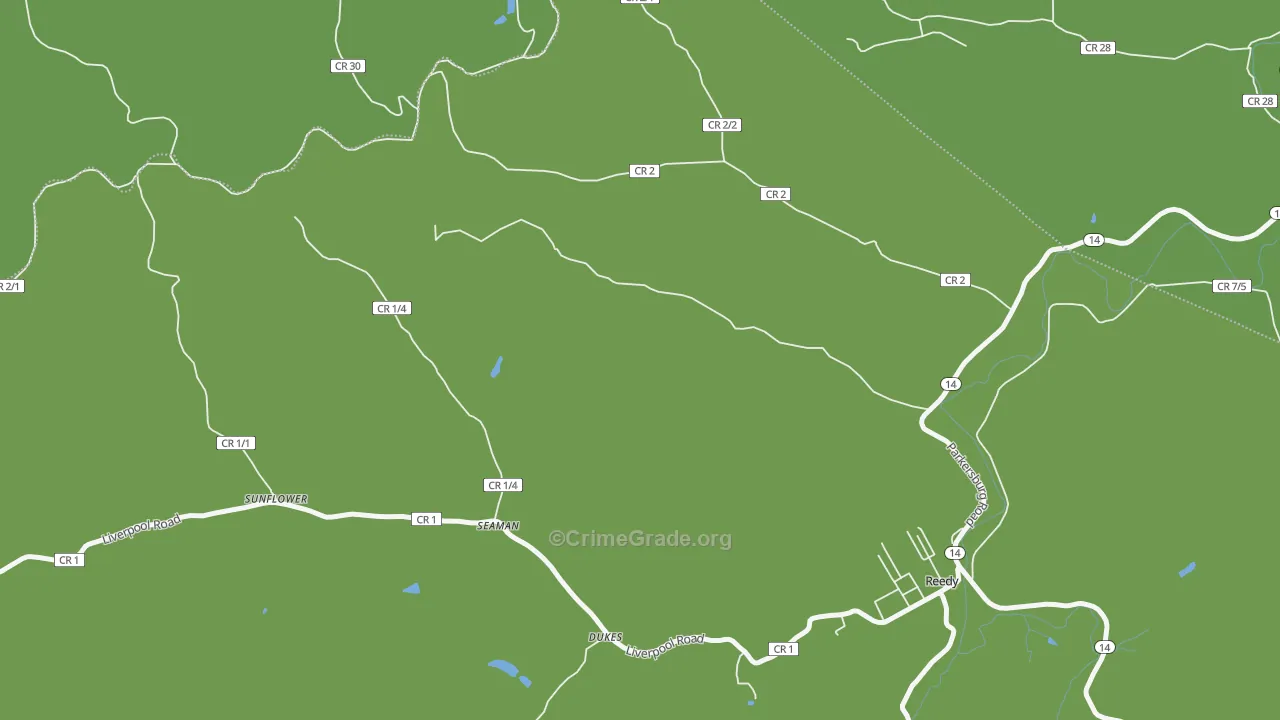 Seaman, WV Map of Vehicle Theft Rates