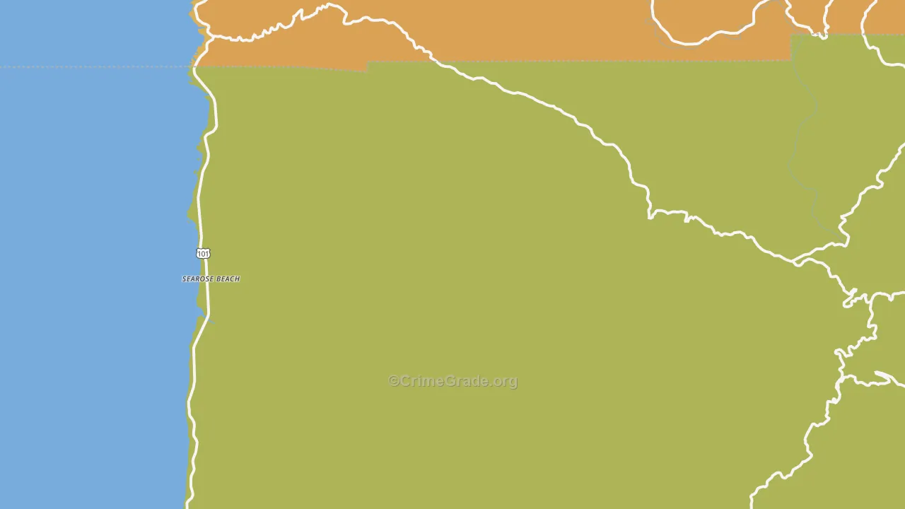 Searose Beach, OR Map of Vehicle Theft Rates