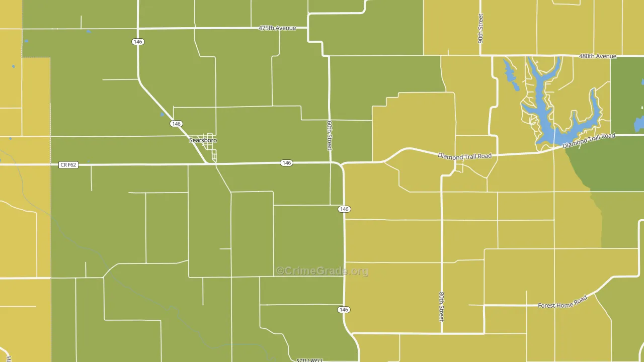 Searsboro, IA Map of Vehicle Theft Rates