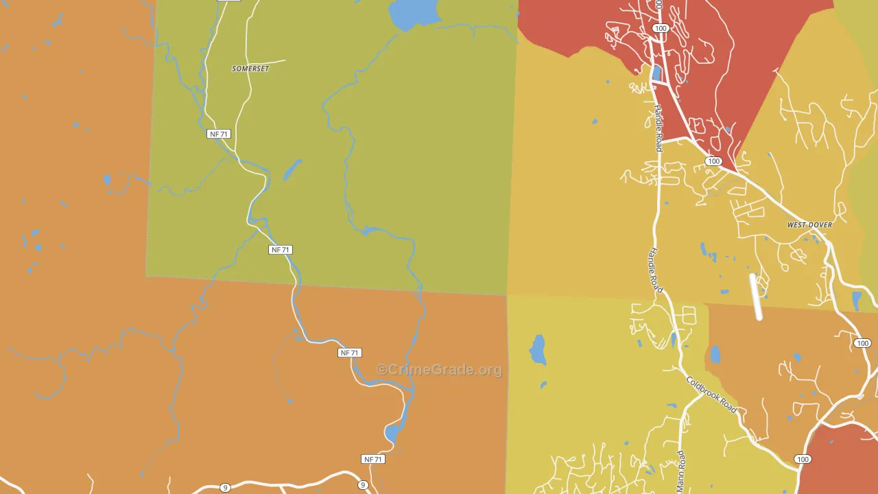 Searsburg, VT Map of Vehicle Theft Rates