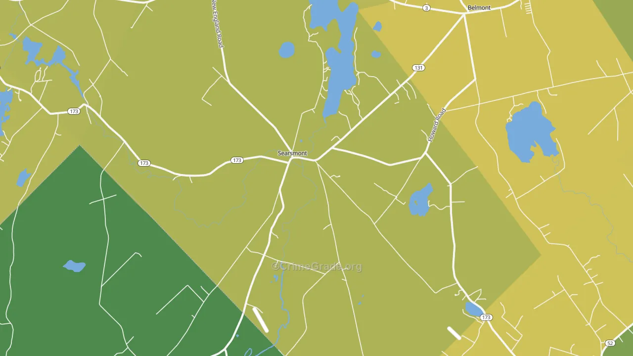 Searsmont, ME Map of Vehicle Theft Rates