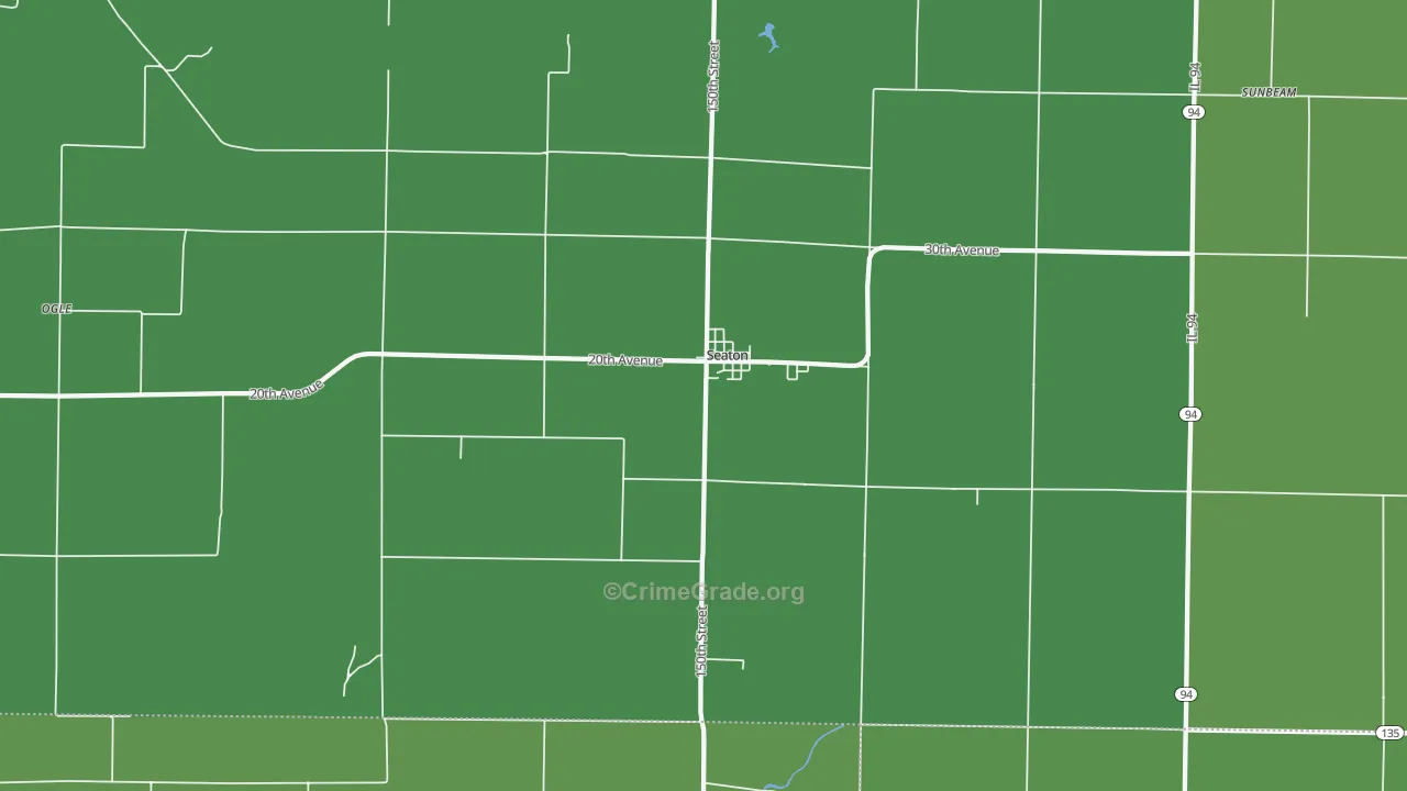 Seaton, IL Map of Vehicle Theft Rates