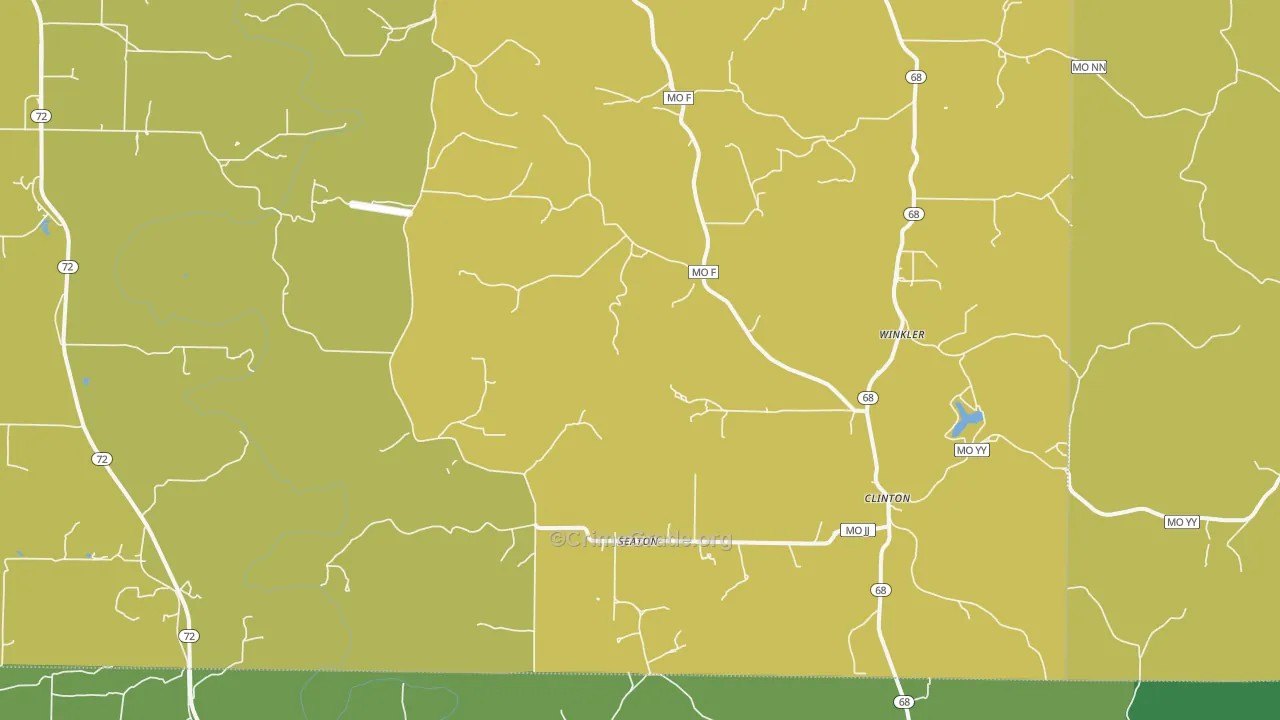 Seaton, MO Map of Vehicle Theft Rates