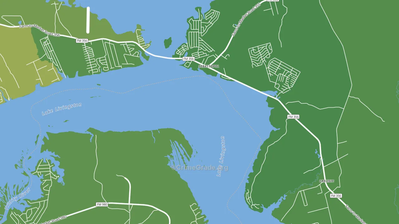 Sebastopol, TX Map of Vehicle Theft Rates