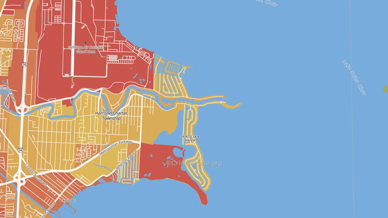 Sebille Manor, MI Map of Vehicle Theft Rates