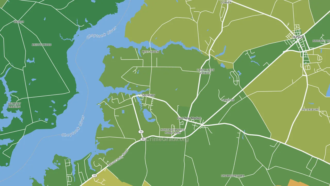 Secretary, MD Map of Vehicle Theft Rates