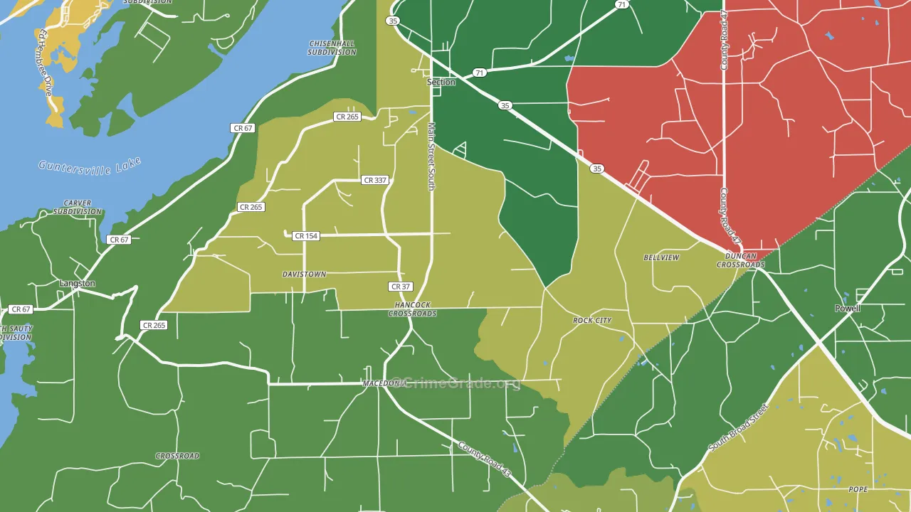 Section, AL Map of Vehicle Theft Rates