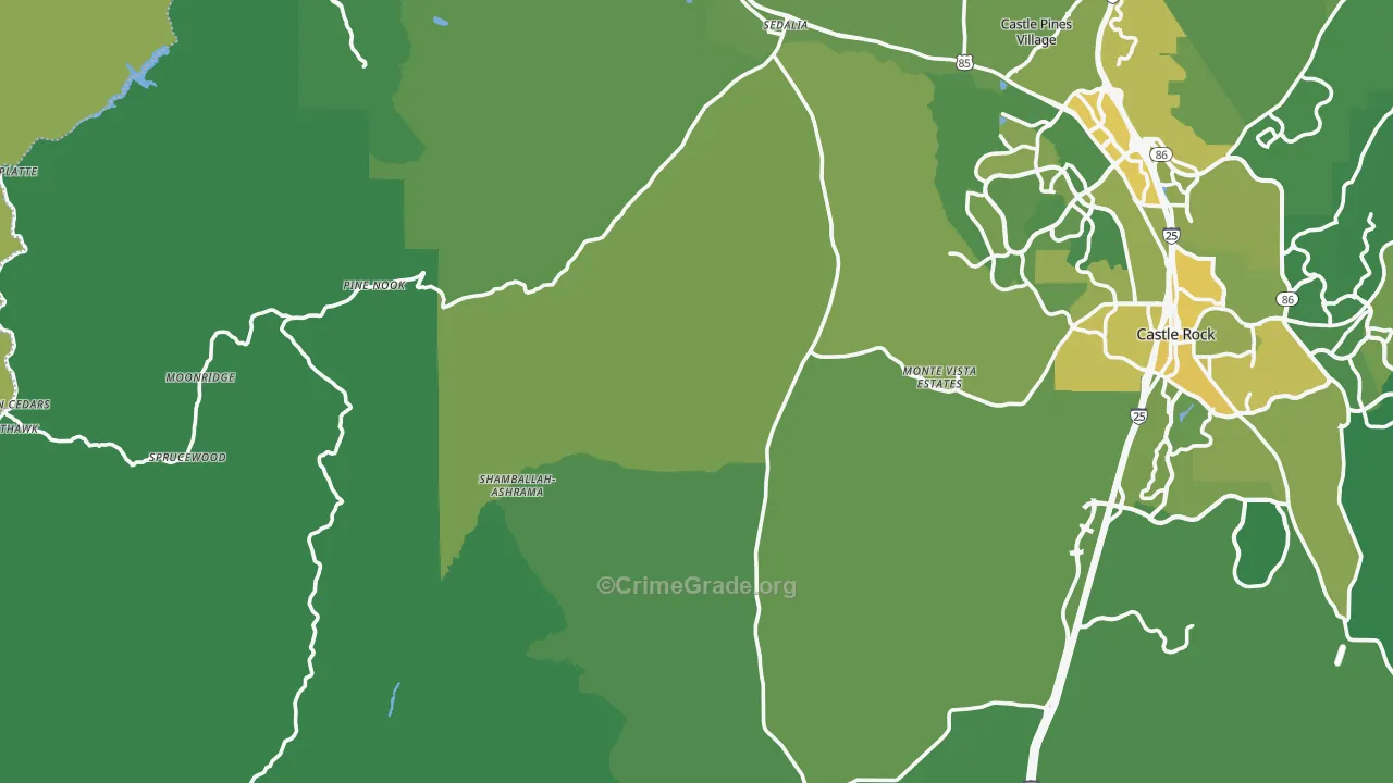 Sedalia, CO Map of Vehicle Theft Rates