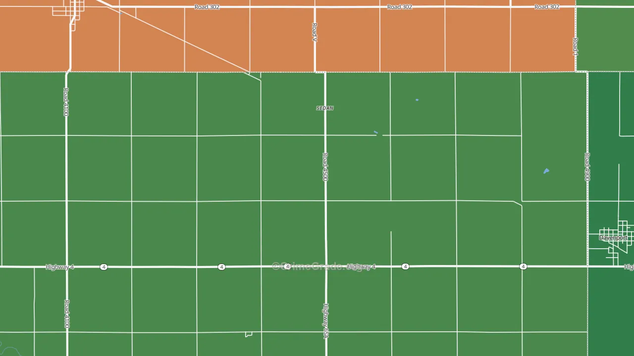 Sedan, NE Map of Vehicle Theft Rates