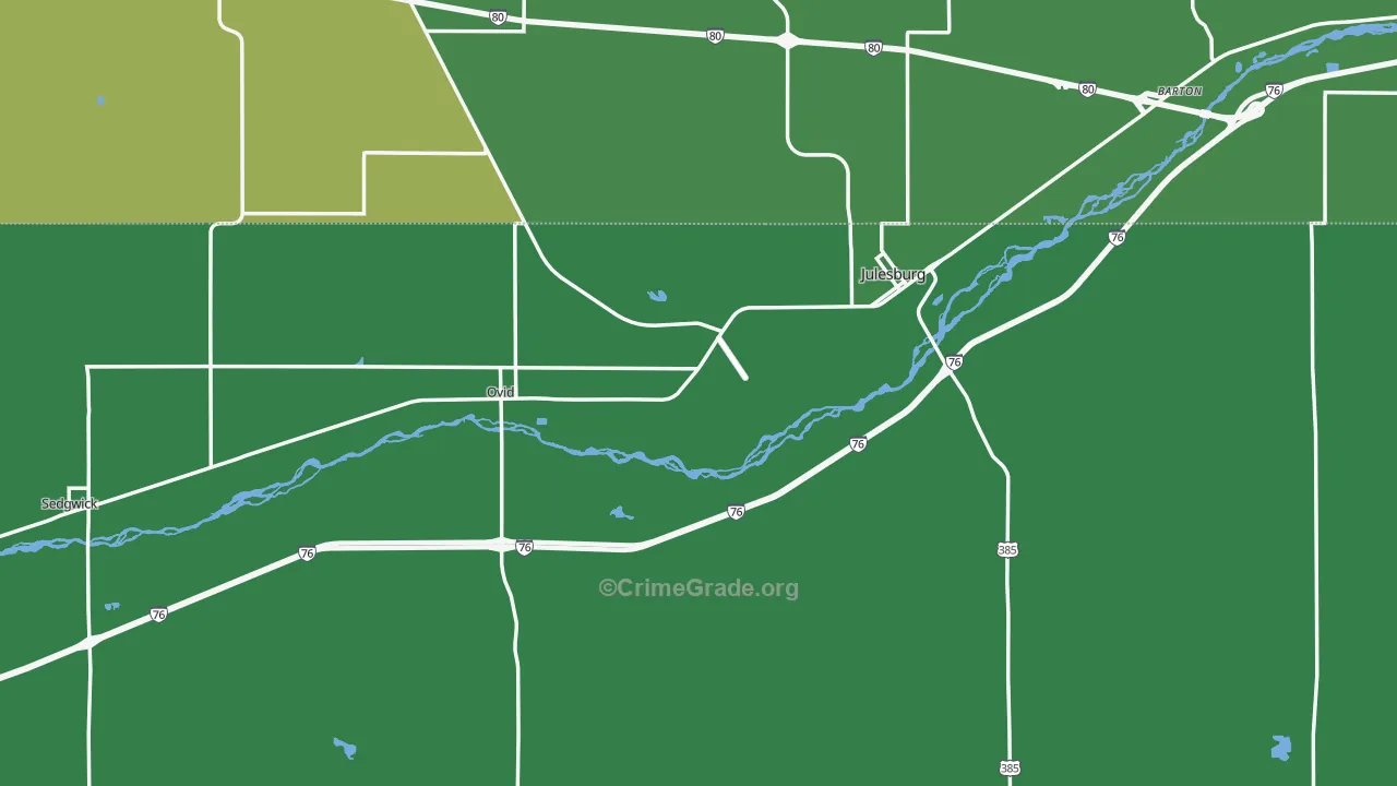 Sedgwick County, CO Map of Vehicle Theft Rates