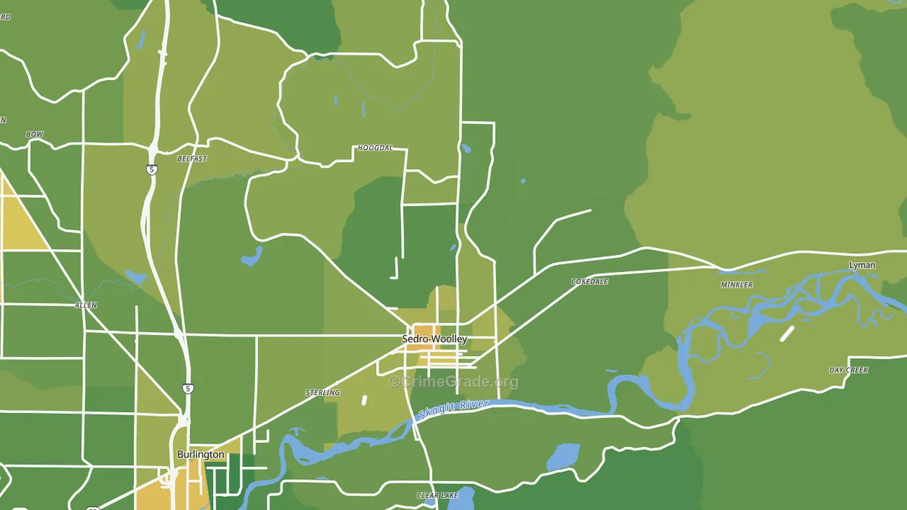 Sedro-Woolley, WA Map of Vehicle Theft Rates