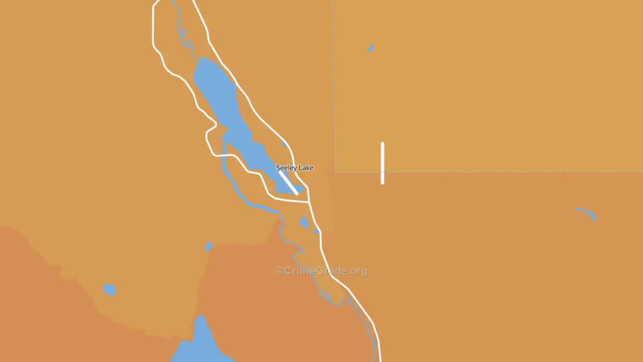 Seeley Lake, MT Map of Vehicle Theft Rates