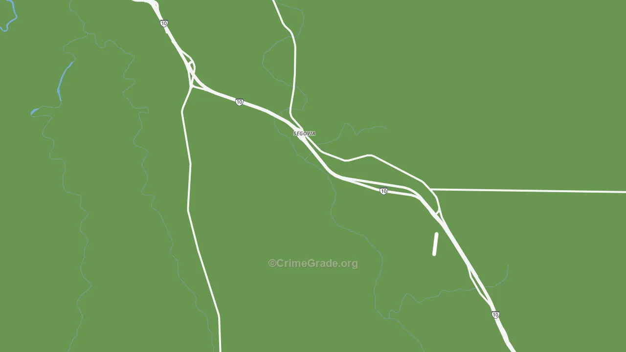 Segovia, TX Map of Vehicle Theft Rates