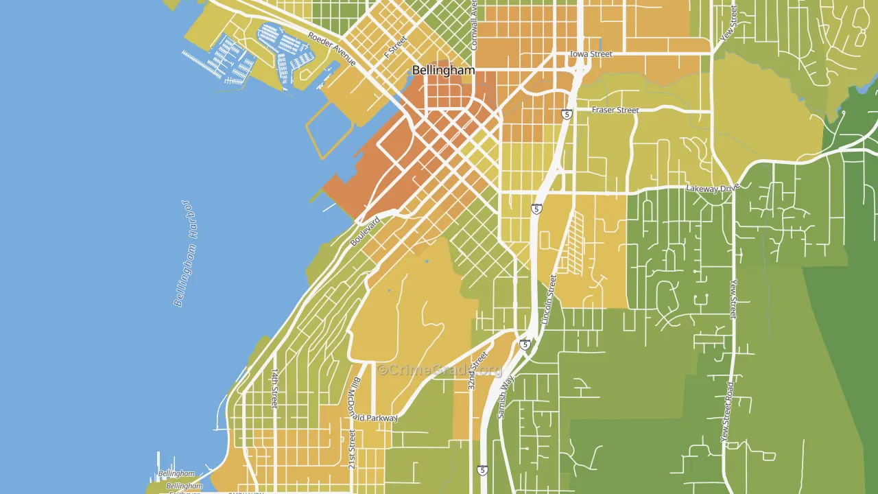 Sehome, Bellingham, WA Map of Vehicle Theft Rates