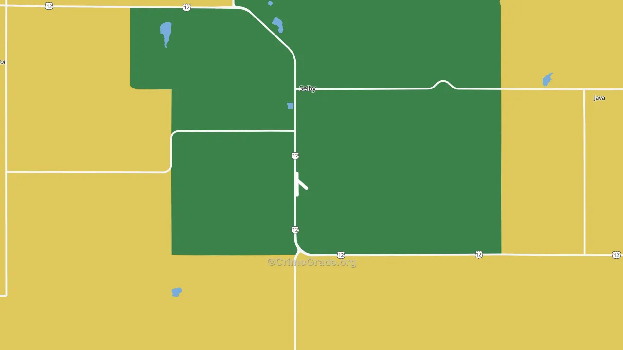 Selby, SD Map of Vehicle Theft Rates