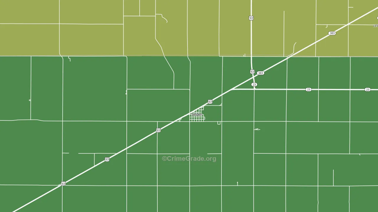 Selden, KS Map of Vehicle Theft Rates