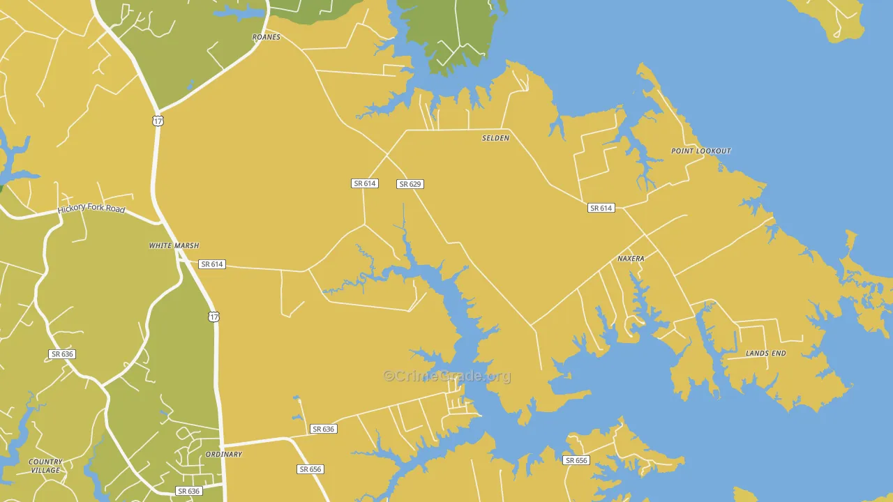 Selden, VA Map of Vehicle Theft Rates