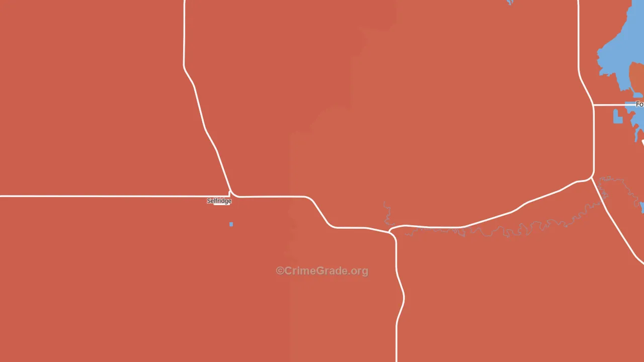 Selfridge, ND Map of Vehicle Theft Rates