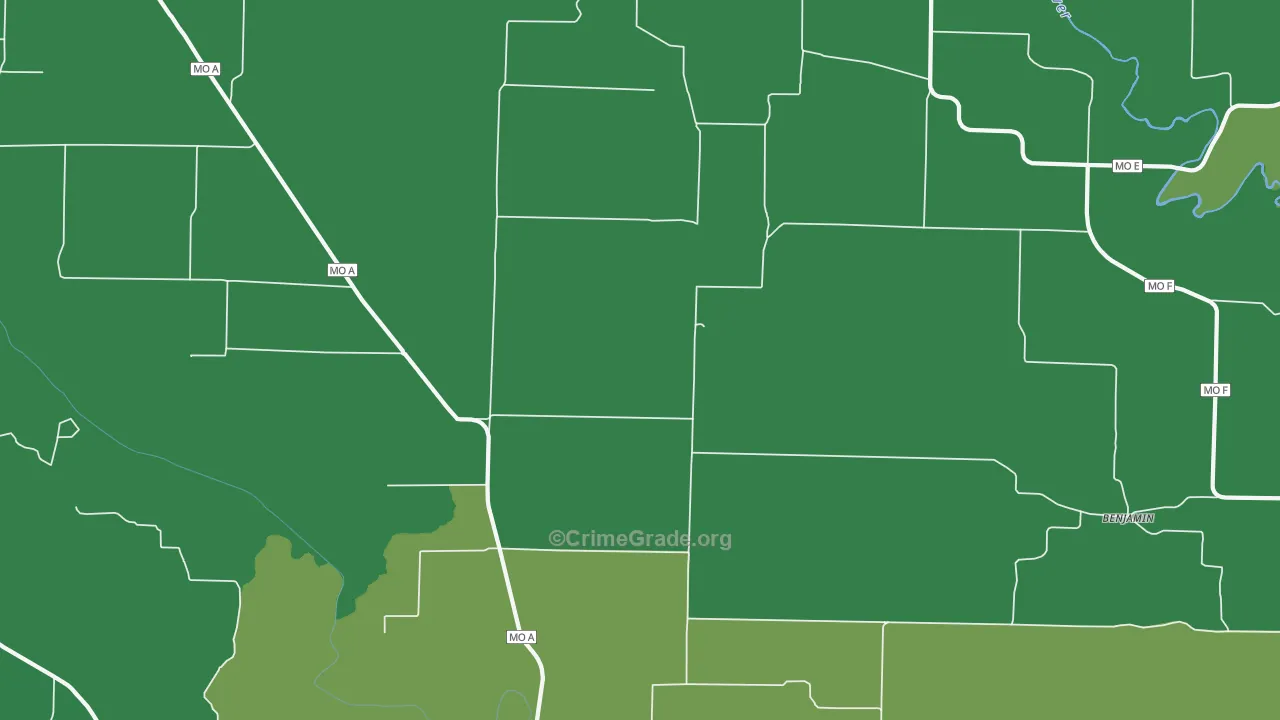 Sellers, MO Map of Vehicle Theft Rates