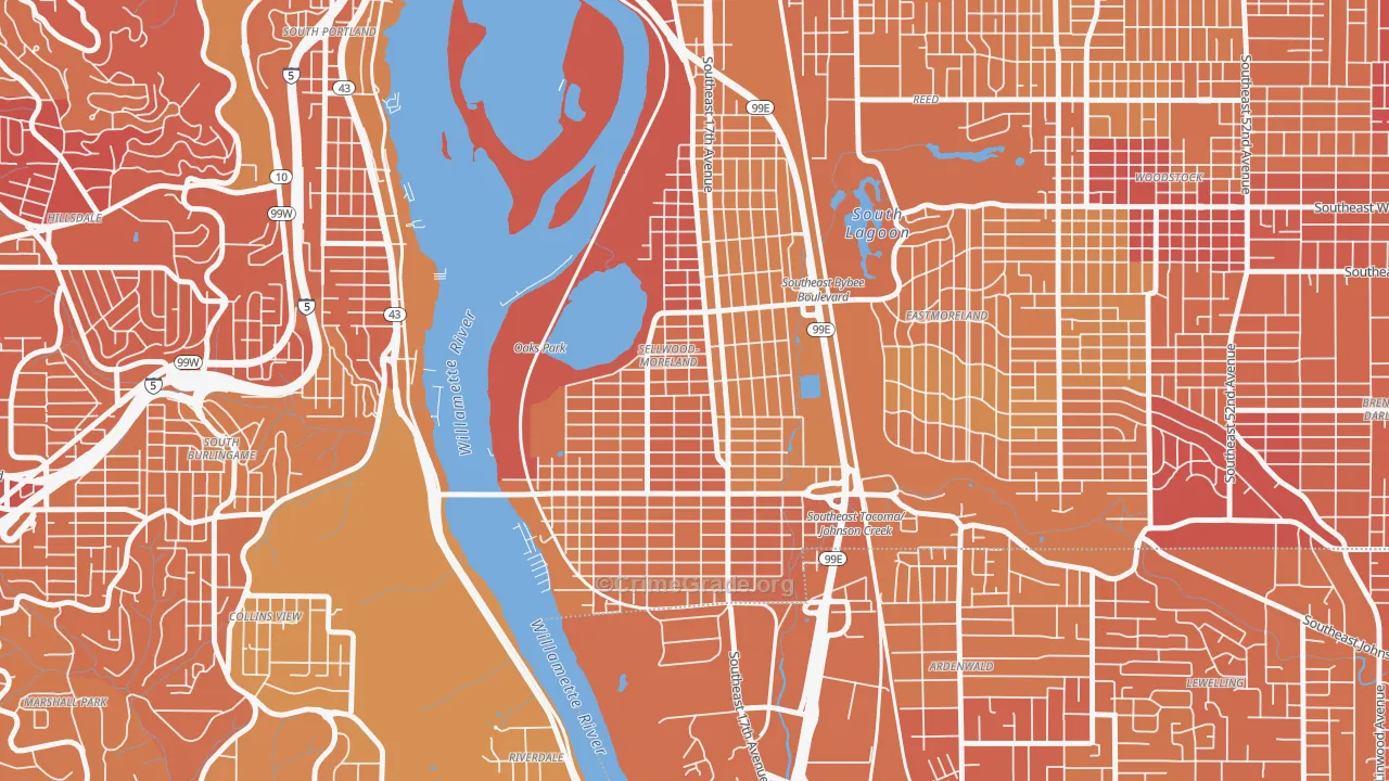 Sellwood-Moreland, Portland, OR Map of Vehicle Theft Rates
