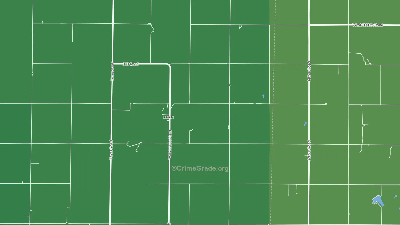 Selma, KS Map of Vehicle Theft Rates
