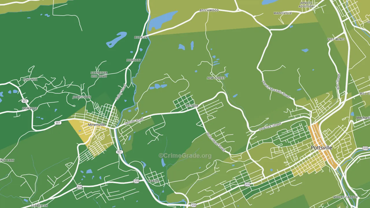 Seltzer, PA Map of Vehicle Theft Rates