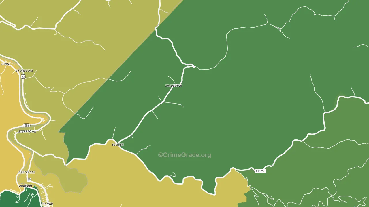 Selwyn, WV Map of Vehicle Theft Rates