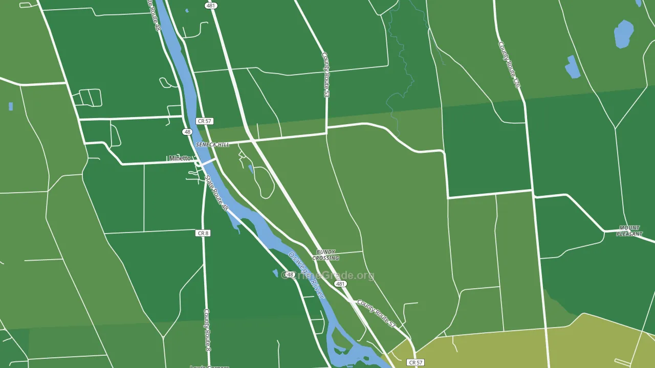 Seneca Hill, NY Map of Vehicle Theft Rates