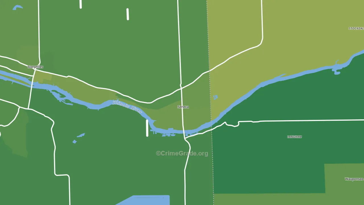 Seneca, IL Map of Vehicle Theft Rates
