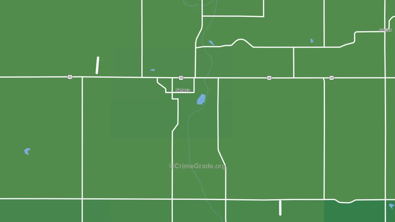 Seneca, KS Map of Vehicle Theft Rates
