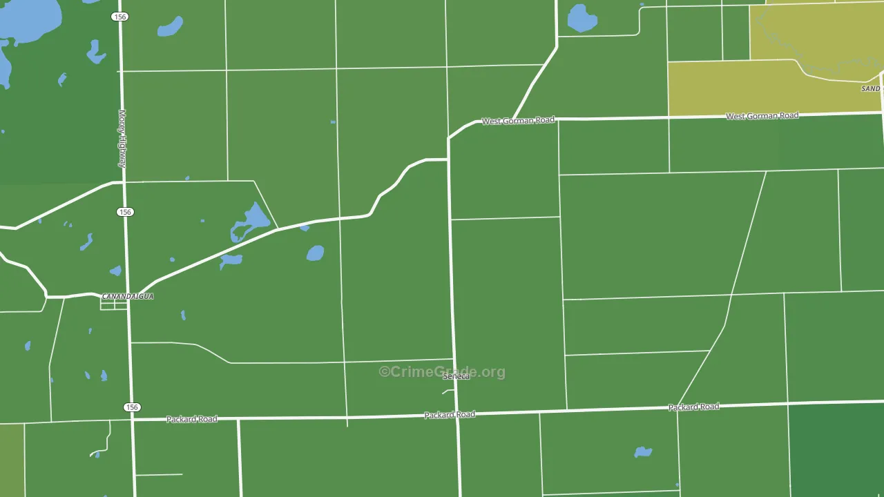 Seneca, MI Map of Vehicle Theft Rates