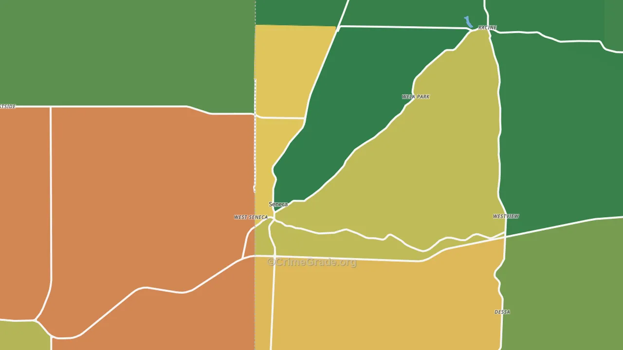 Seneca, MO Map of Vehicle Theft Rates
