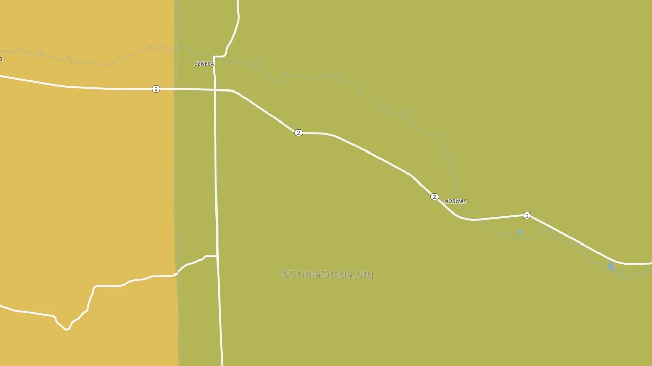 Seneca, NE Map of Vehicle Theft Rates
