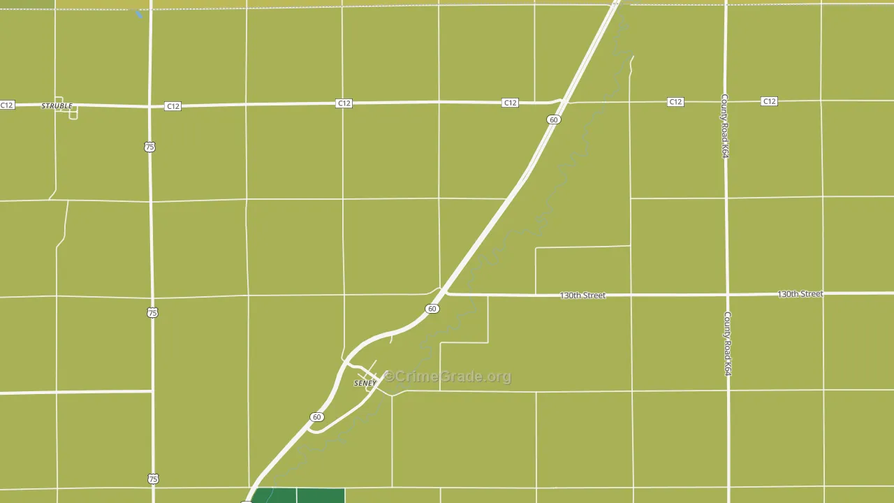Seney, IA Map of Vehicle Theft Rates