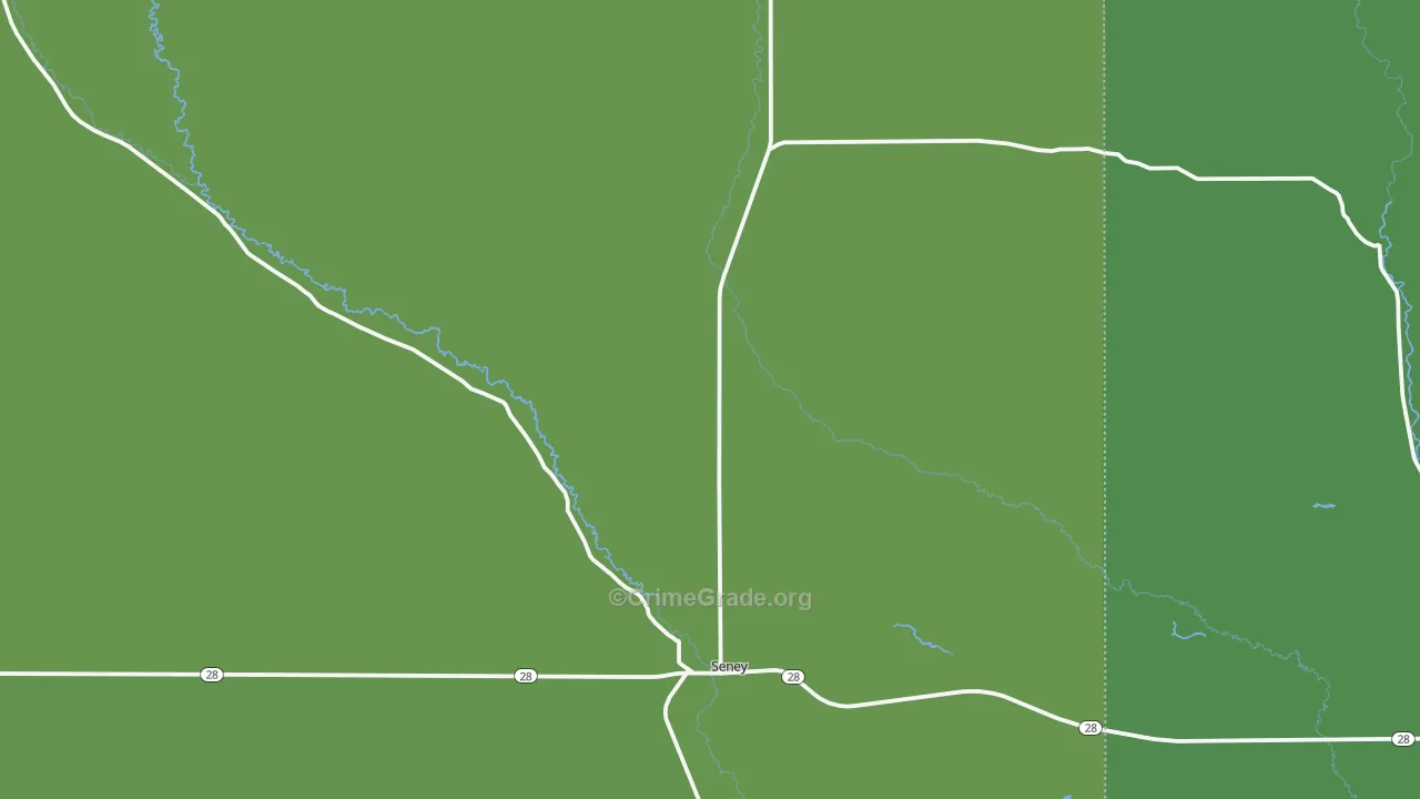 Seney, MI Map of Vehicle Theft Rates